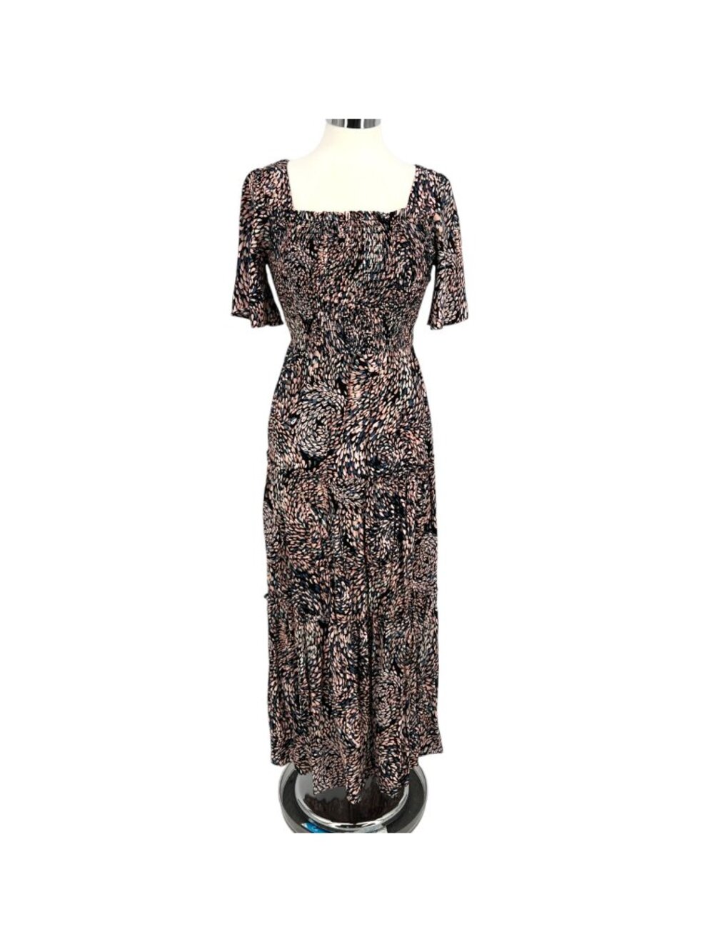 Lovestitch Boho Floral Maxi Dress Flutter Sleeve Cottagecore Size Small NWT